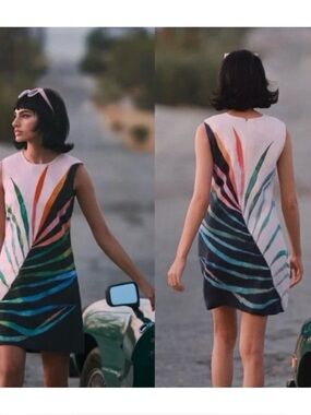 NWOT Anthropologie Conditions Apply Palm Mini Shift Dress  Size Small